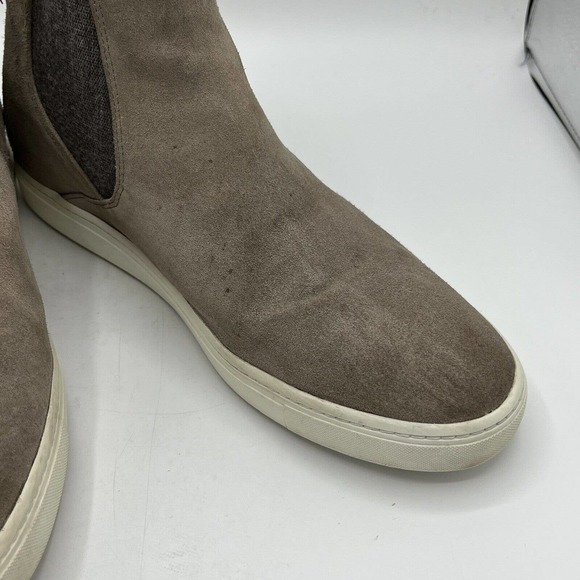 Vince Newlyn Chelsea High-Top Skate Sneaker Straw Beige Suede - Picture 4 of 11